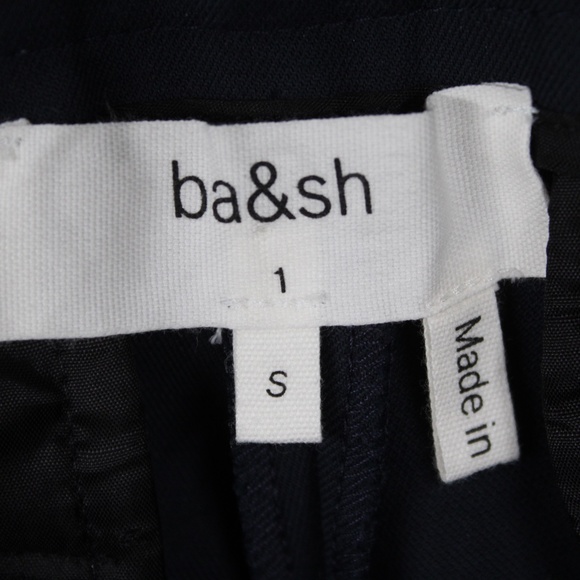 NWT BA&SH 1 US 6 Blue Cotton Stretch Straight Leg Winnie Trousers Pants - Picture 5 of 8